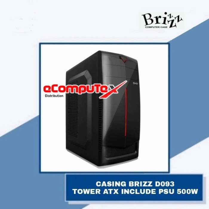 CASING PC KOMPUTER BRIZZ D093 / D 093 ATX MID TOWER CASE WITH PSU 500W