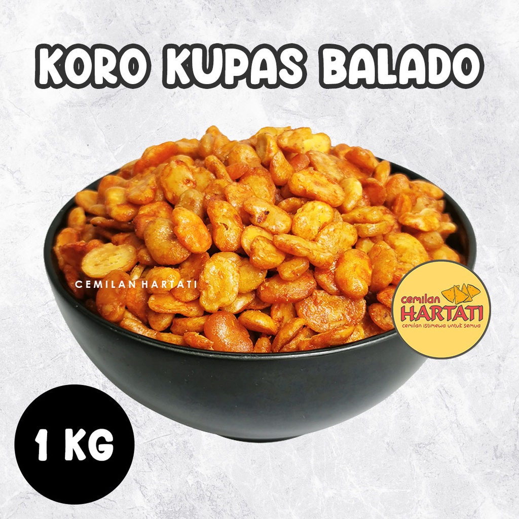 

KACANG KORO KUPAS BALADO ( 1KG ) / KACANG BOGOR BALADO - CEMILAN HARTATI