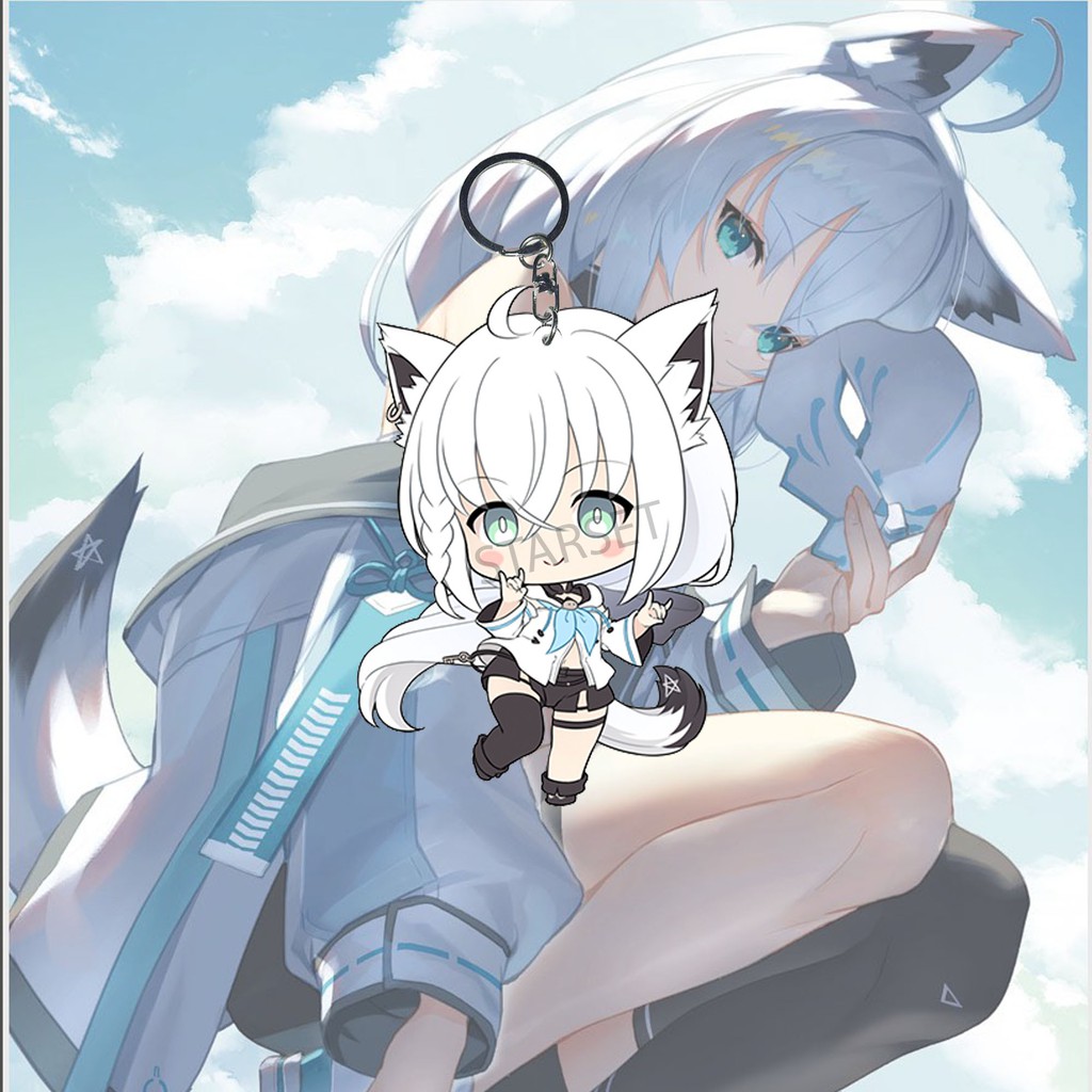 Gantungan Kunci Shirakami Fubuki Hololive Vtuber Ganci