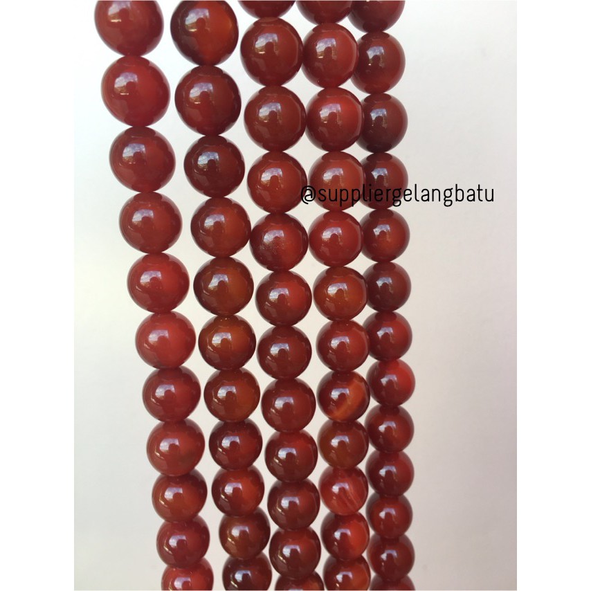 red carnelian natural Stone batu manau garnet agate merah 14mm akik aksesoris fashion hobby maroon