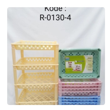 Rak plastik susun 4 yoshikawa R0130-4 / Keranjang susun serbaguna