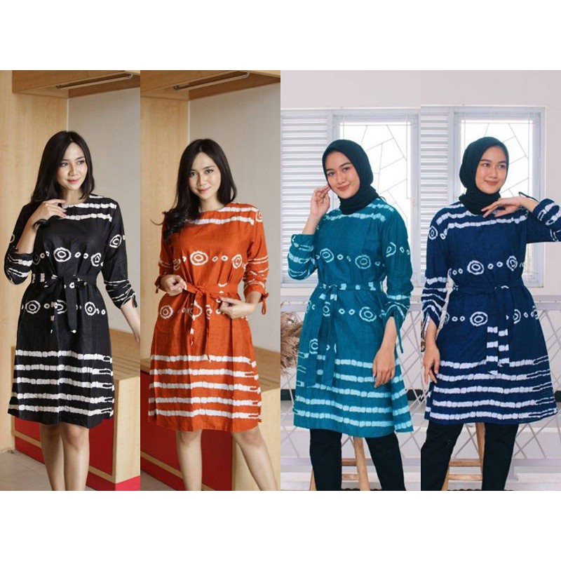 cod -- tunik jumputan batik kampus/ tunik batik/ dress batik