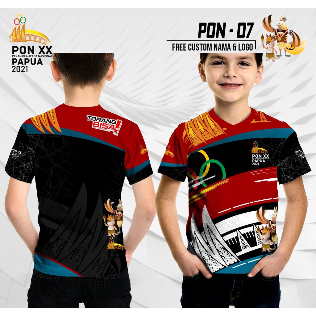 Jersey anak pon xx 2021 papua baju kaos pon 2020