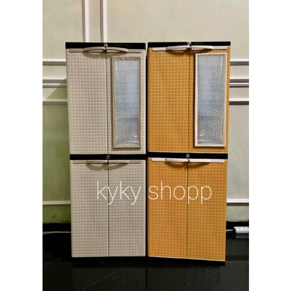 lemari plastik mizzu mini kaca#lemari plastik kaca murah
