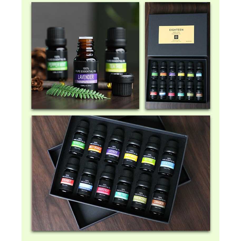 Eighteen Pure Essential Fragrance Oils Minyak Aromatherapy 10ml 6PCS