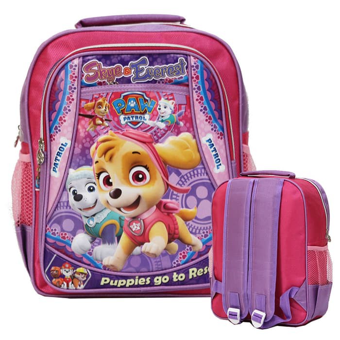 "Tas Ransel Anak Sekolah TK & PG Paw Patrol Soft Timbul Bahan Saten "