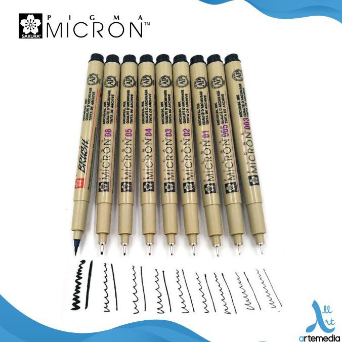 

(PERALATAN MENGGAMBAR) DRAWING PEN SAKURA PIGMA MICRON SET 9 PIGMENT INK PULPEN GAMBAR TERLARIS