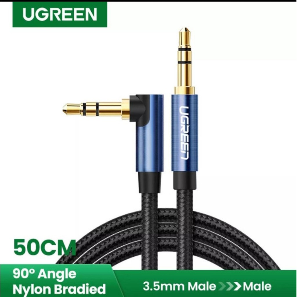 Ugreen Kabel Nylon Braided Audio Jack 3.5mm Extension 100cm Kabel Aux Male to Male 3.5mm Tali Sepatu