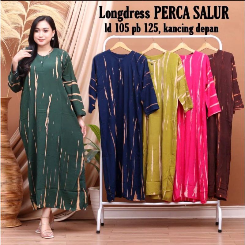 DASTER LENGAN PANJANG - BUSUI - LEHER KANCING - BAHAN RAYON HALUS -