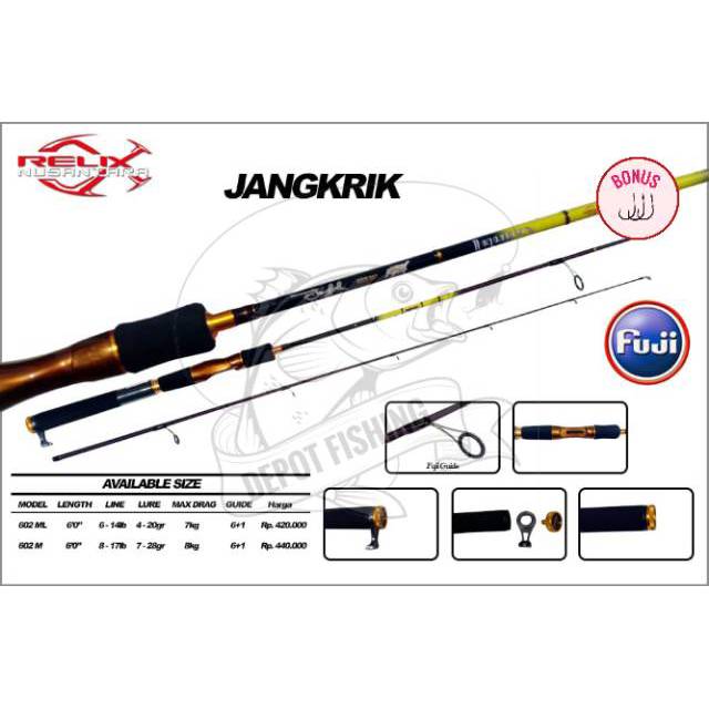JORAN JANGKRIK 602 M 8-17 LB • 602 ML 6-14 LB • 562 ML-14 LB • UJUNG JORAN JANGKRIK •  TOP SECTION