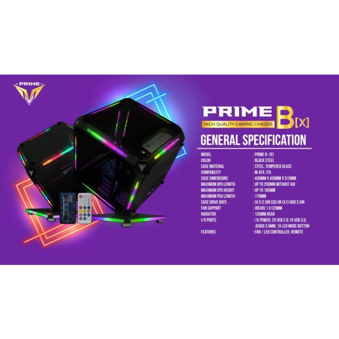 PRIME B-[X] - mATX - UNIQUE GAMING CASE - FRONT-TOP &amp; GLASS