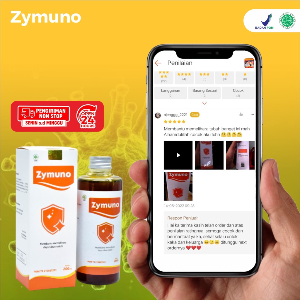 Zymuno Paket 3 Botol - Vitamin Herbal Tingkatkan Daya Tahan Tubuh Bantu Proses Penyembuhan Kanker Jaga Imun Kesehatan Tubuh Cegah Flu Demam Batuk Masalah Pencernaan Bantu Percepat Penyembuhan Penyakit