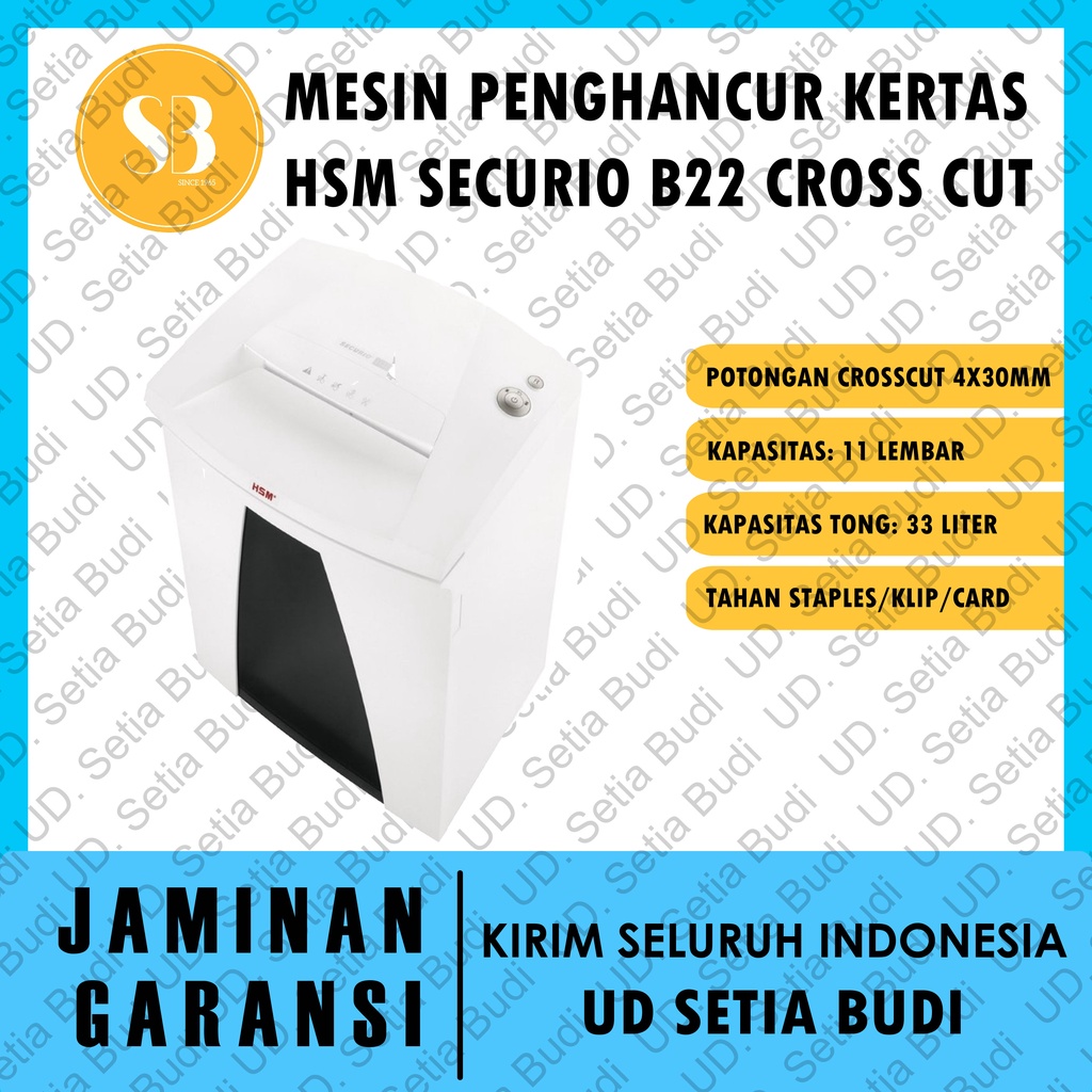 Mesin Penghancur Kertas Securio B22 Cross Cut 3.9 x 30 mm