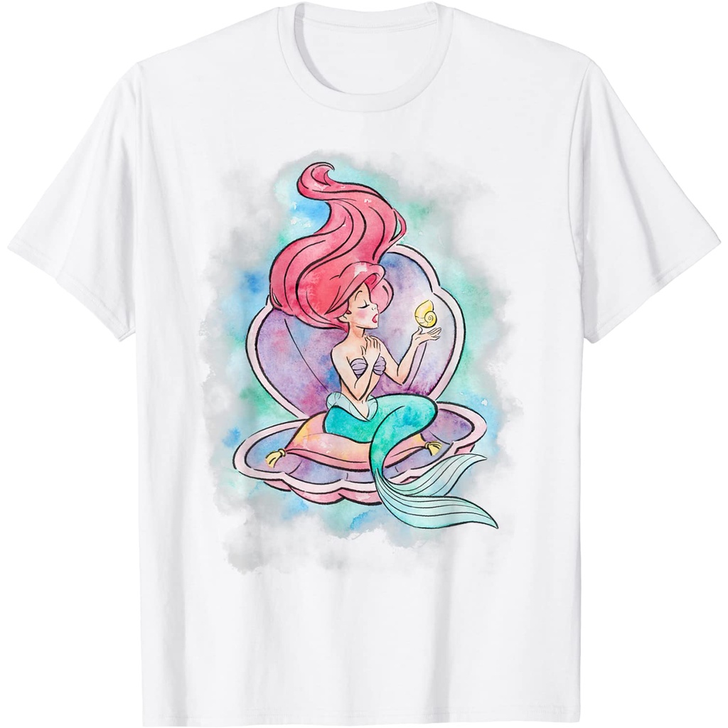 Kaos Anak Little Mermaid Ariel In Shell Watercolor - Kaos Anak Premium