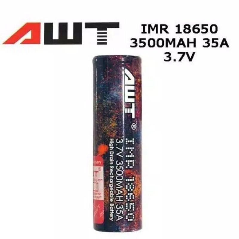 Baterai AWT RAINBOW 3500 mAh 18650 Harga Satuan