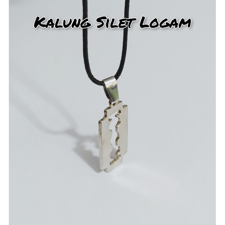 Kalung Liontin Shilet Logam Berat Silver Gold