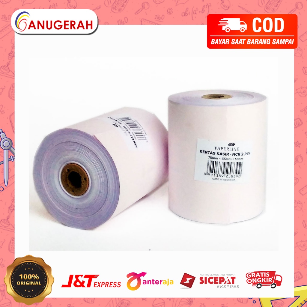 

PAPERLINE 75 X 65 2PLY KERTAS TELSTRUK / STRUK KASIR ROLL (PCS)