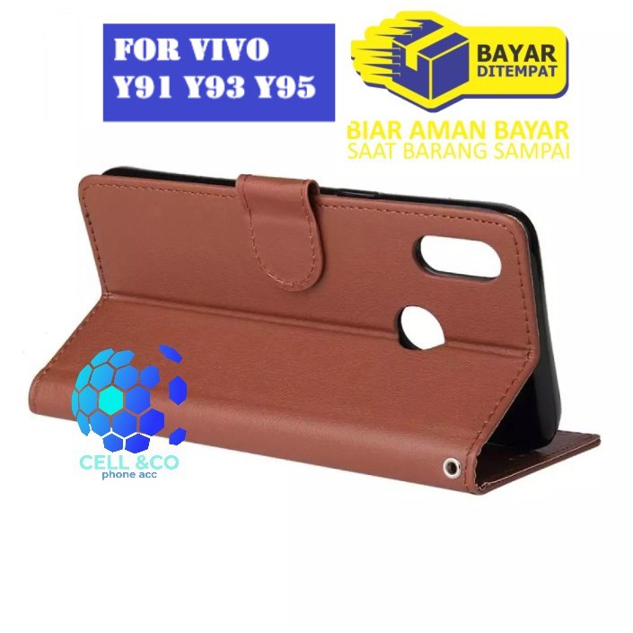 Flip cover VIVO Y91 Y93 Y95 Flip case buka tutup kesing hp casing flip case leather wallet