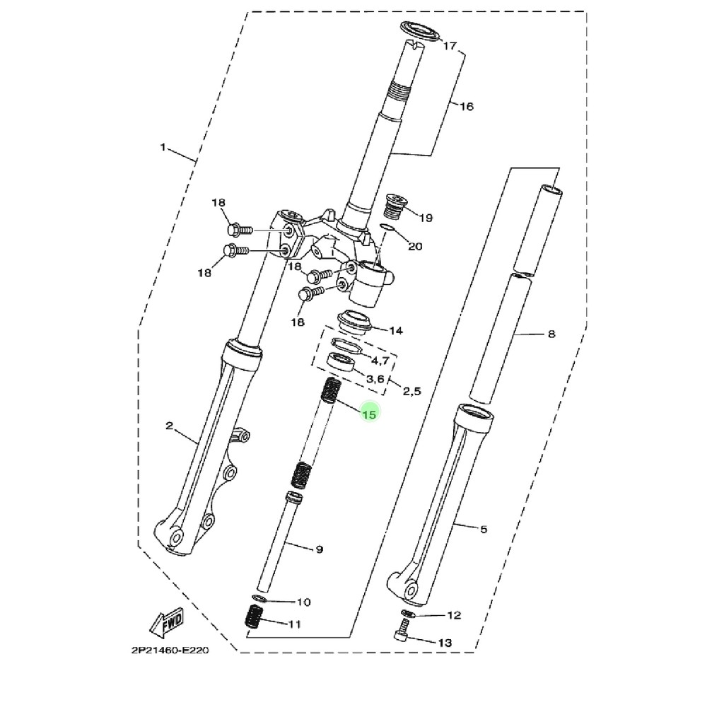 PER SHOK SHOCK SOK DEPAN VEGA R NEW JUPITER Z BURHAN ORIGINAL YGP 2P2-F3141-00