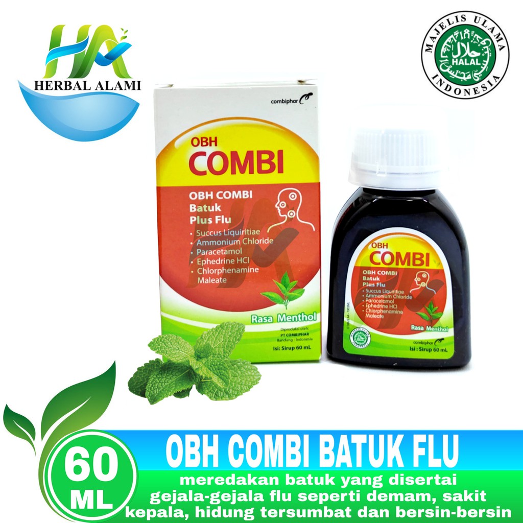 OBH Combi Batuk Plus Flu 60 ml - Obat Flu Batuk Rasa Menthol