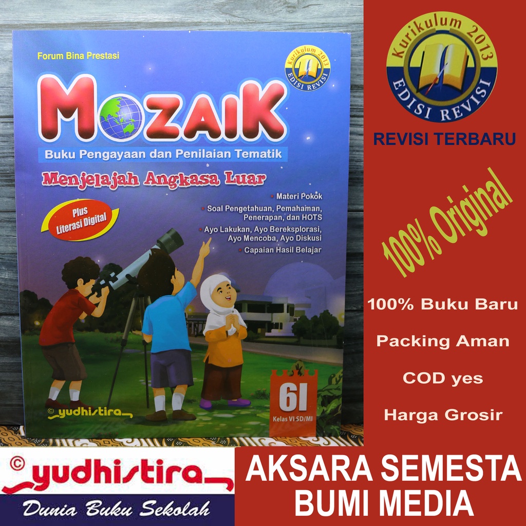 MOZAIK Tematik Kelas 6I SD/MI Revisi Terbaru YUDHISTIRA Original