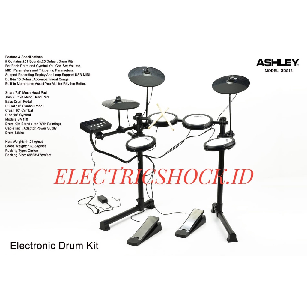 DRUM ELECTRICK ASHLEY SD 512 / DRUM ELEKTRIK ASHLEY SD512 ORIGINAL