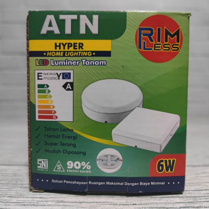 ATN PANEL LED 6W 6 WATT OB BULAT OUTBOW OUT BOW TEMPEL PLAFON SNI