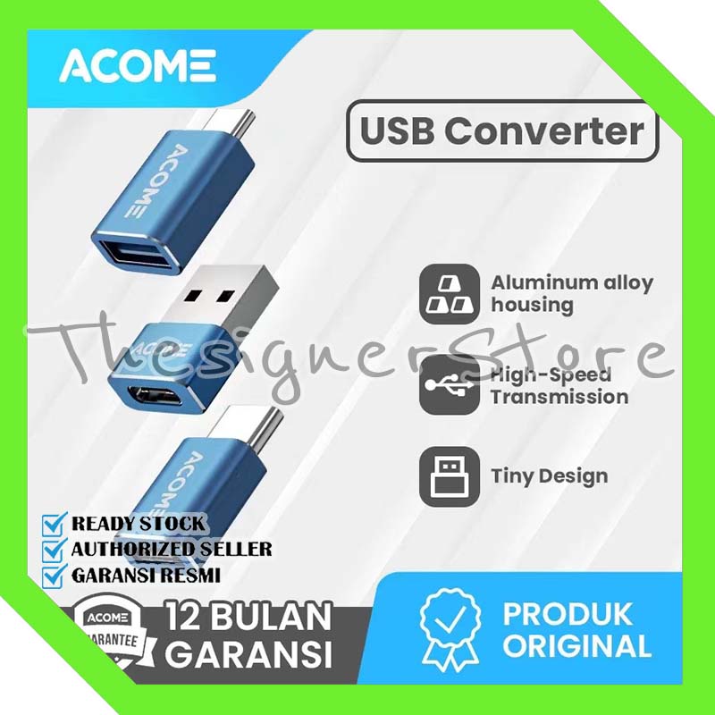 ACOME Converter Android OTG Micro USB Type C USB 3.0 Adapter Fast Data Transfer Garansi Resmi 1 Thn Seri AV
