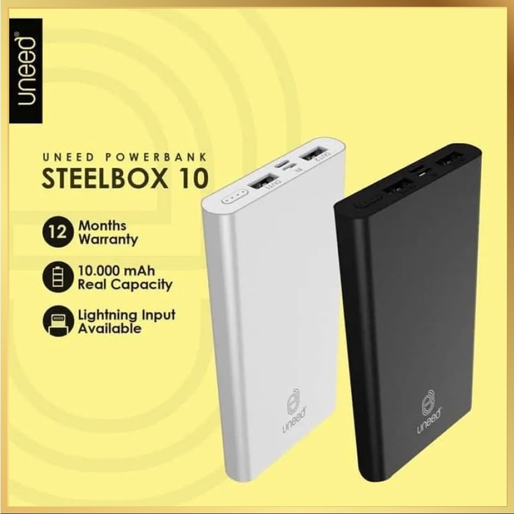 UNEED SteelBox 10 Powerbank 10000mAH Polymer Real Capacity UPB213