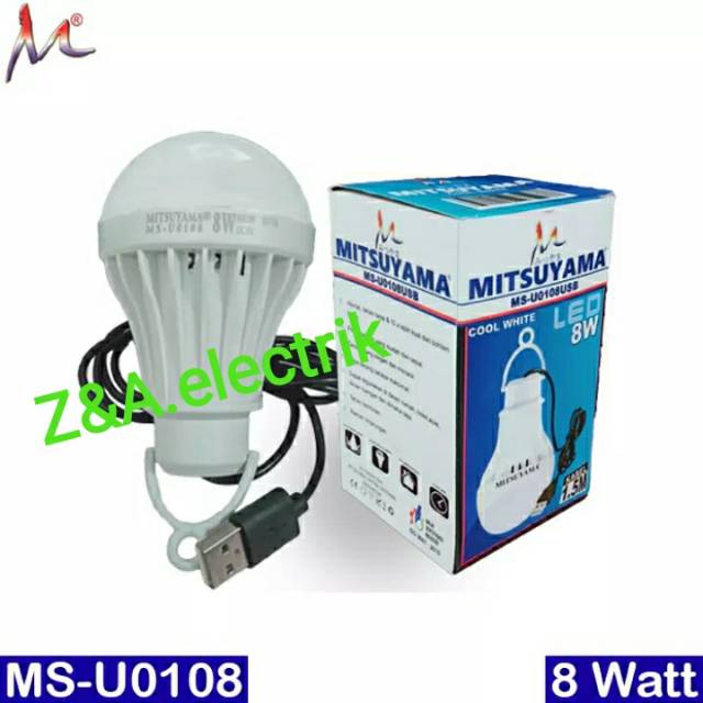 Lampu Bohlam LED USB 1,5m / 8Watt MS-U0108USB MITSUYAMA