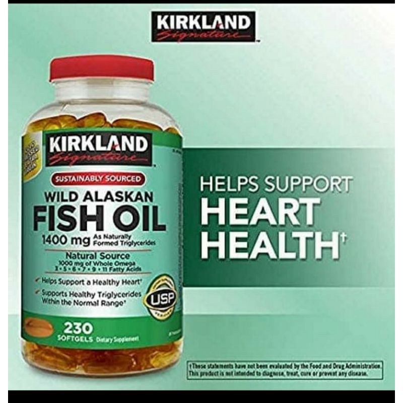 Kirkland Signature Fish Oil Wild Alaskan 1400mg 230 softgels
