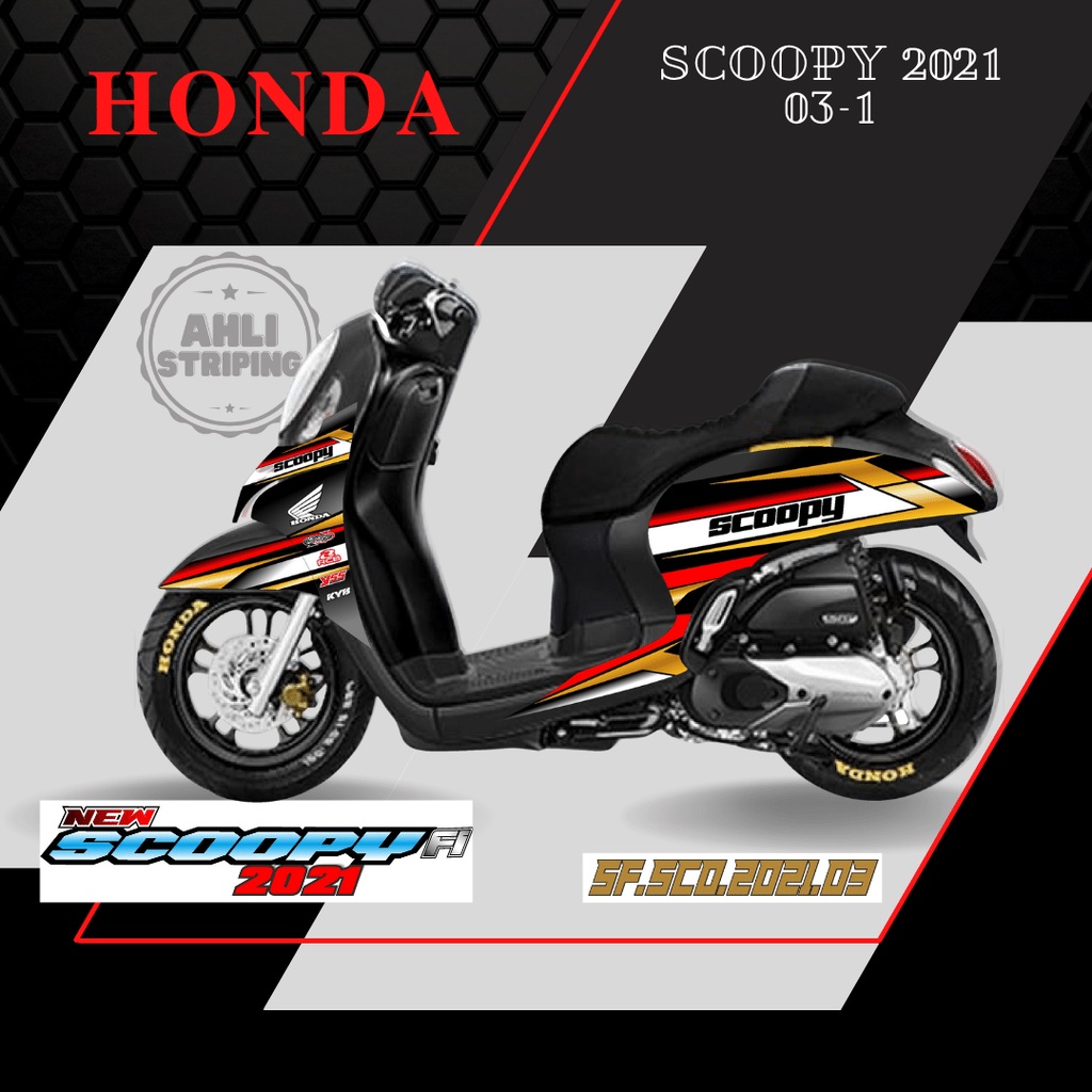 SCOOPY STICKER STRIPING SCOOPY 2021 - STIKER STRIPING LIST MOTOR HONDA SCOOPY 2021 VARIASI HOLOGRAM 