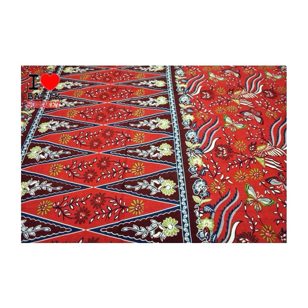 sarung betawi motif  3 tumpal pucuk  rebung  bahan kain batik 