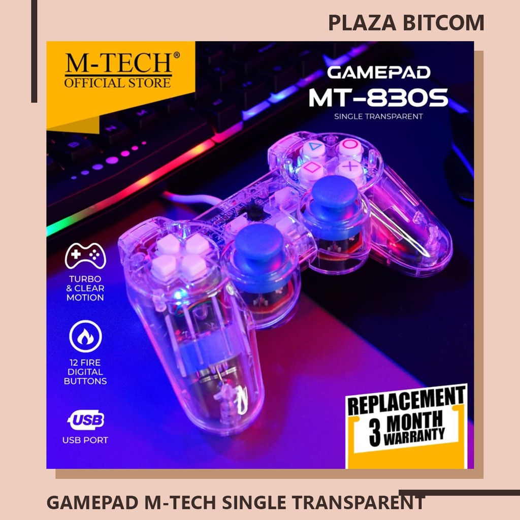 GAMEPAD M-TECH SINGLE TRANSPARENT | BITCOM PLAZA