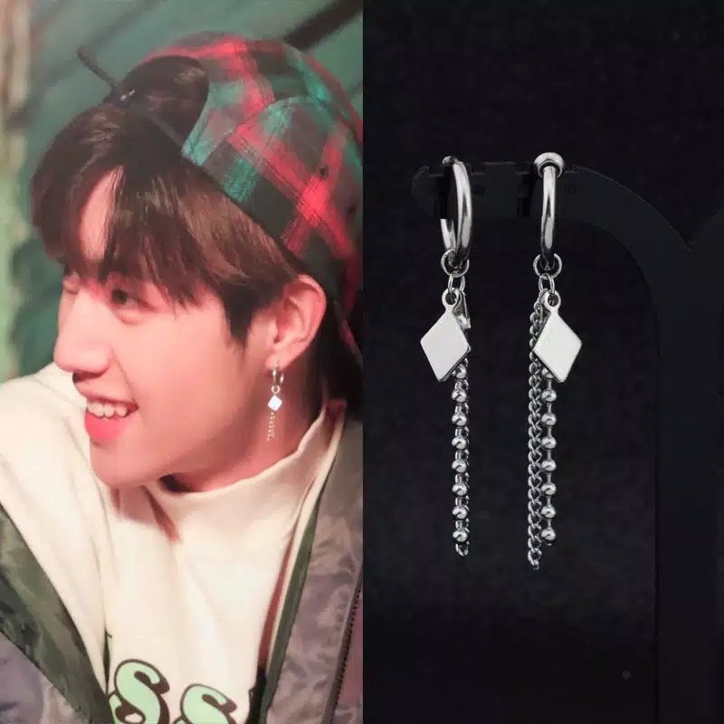 EE0466 - Anting JEPIT Tanpa Tindik Pria Wanita Kpop Korea BTS EXO GOT7