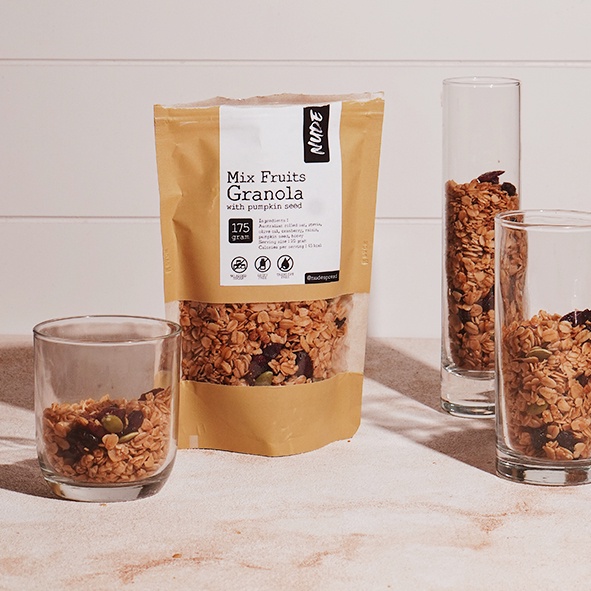 

Mix Fruit Granola Roasted 175g - Sereal Sarapan Sehat NO ADDED SUGAR