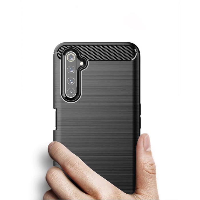 Silicon Case Realme 6 Realme 6 Pro (6.6) Realme Narzo Softcase iPAKY Carbon Cover Casing - Hitam