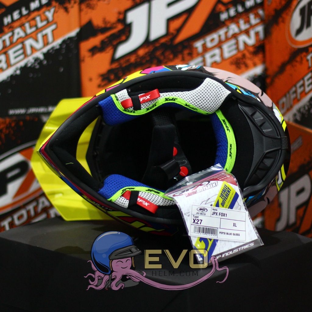 HELM JPX CROSS_FOX1 SERI X27 - PEPSI BLUE GLOSS + GOOGLE SNAIL (ONGKIR 2 KG) HELM JPX TERBARU