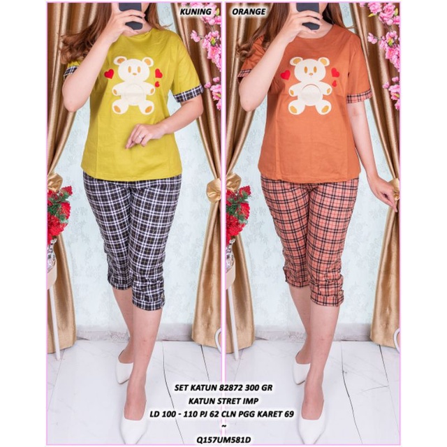 Setelan Katun 8287 Bear /ld 100-110