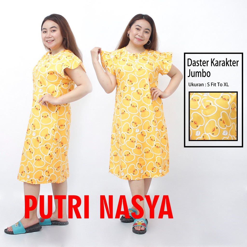 DASTER KARAKTER lengan pendek/motif campur leher BUSUI KATUN JEPANG KANCING DADA BUMIL BIASA LUCU