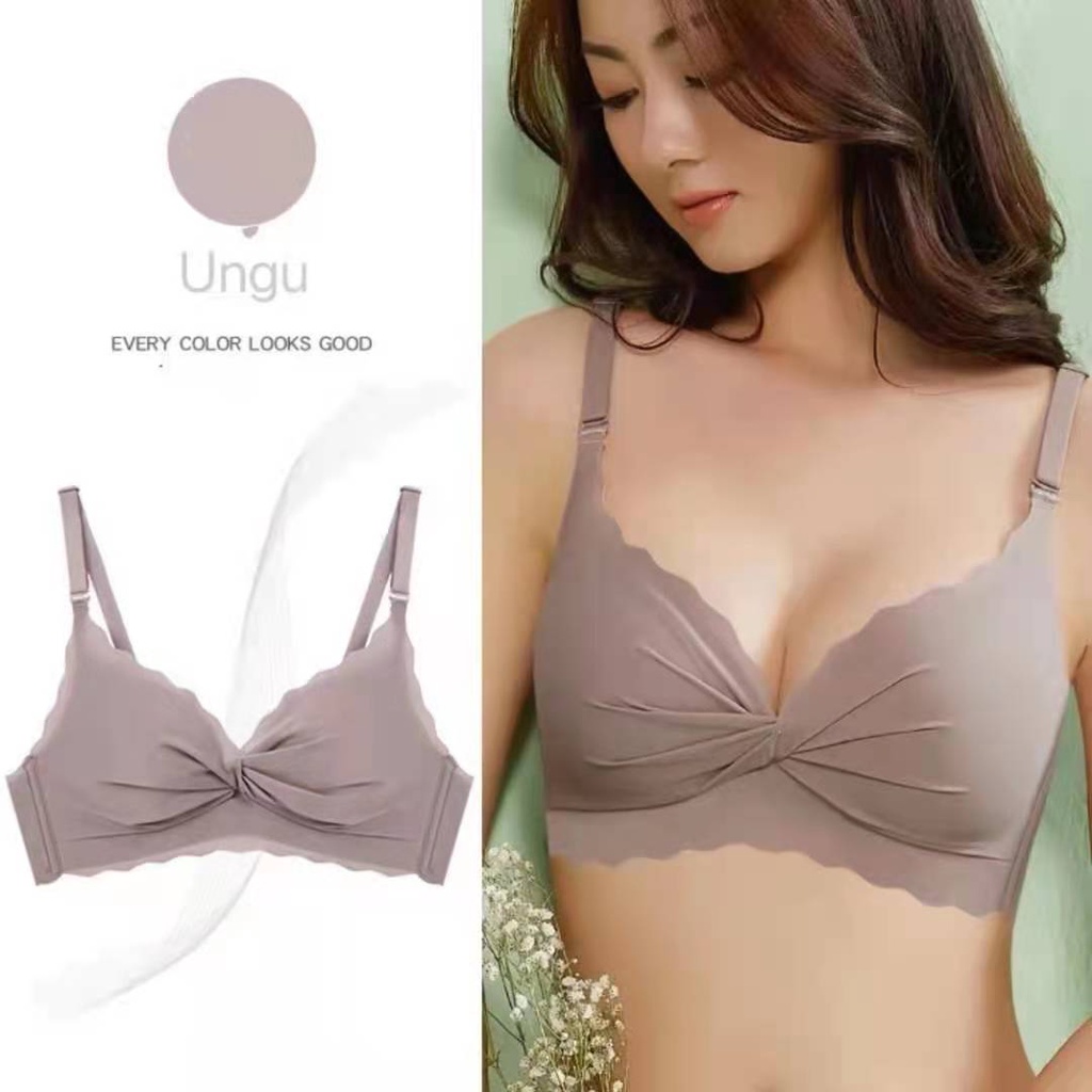 Sayishop BH push-up Bra Premium Quality Seamless Sport Push Up V Cross Tanpa Kawat