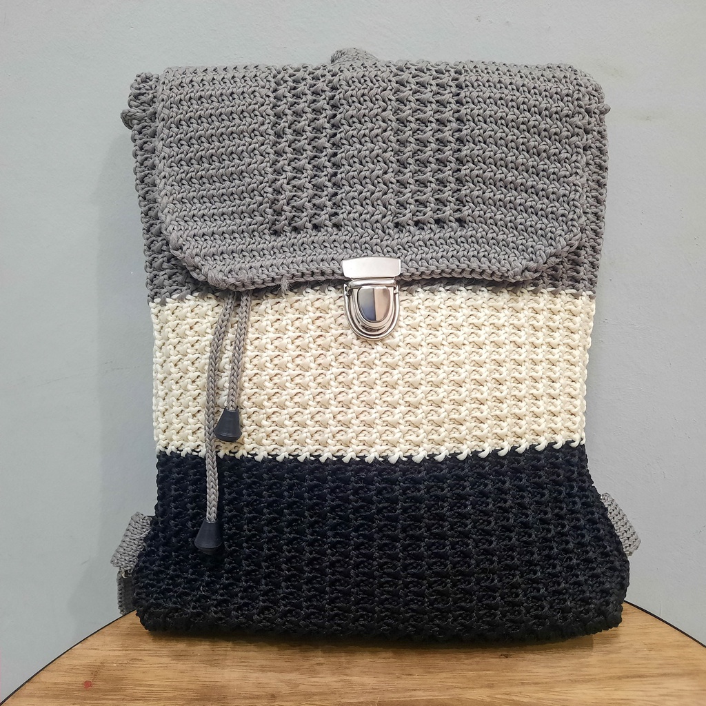 Tas Ransel Rajut Blaster - SenjabyAtsa-Abu-Hitam