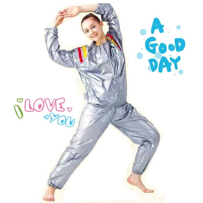 Baju Olahraga Sauna Suit Set Pakaian Olahraga Jogging Ampuh Membakar Lemak