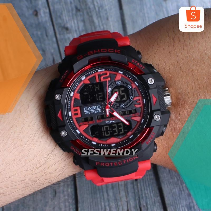 Murah G Shock G-8600 tali merah red army jam tangan G Shock G-8600 anti air digital pria & anak