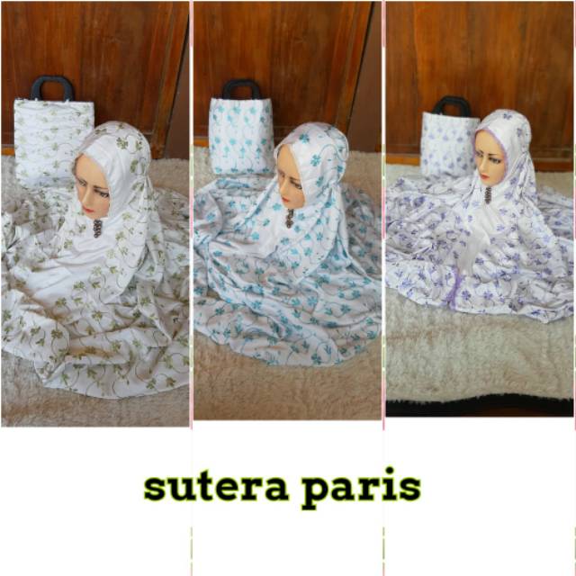 Mukena terusan sutra paris