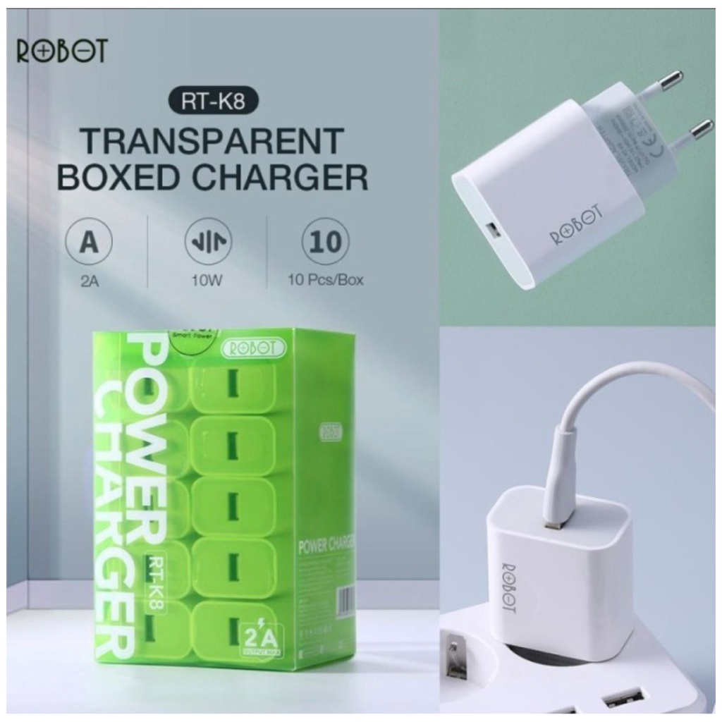 Adaptor Original Kepala Batok Charger Kemei Robot RT-K8 Travel USB Port Adapter 2A