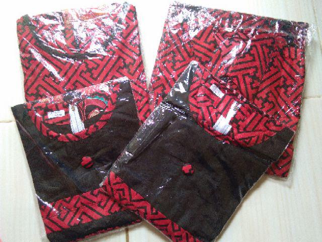 Qnunbatik Batik Keluarga/family Dress Orchid Merah