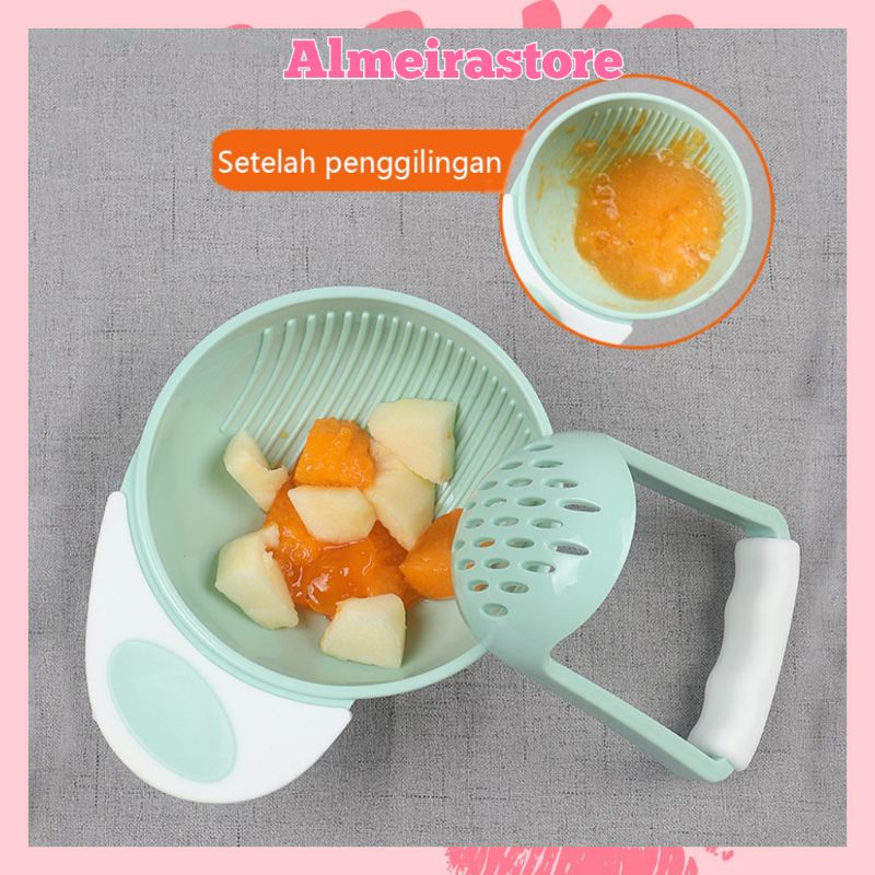 Food Masher Grinder Bowl Mangkok Penghalus Pelumat Pembuat Makanan MPASI