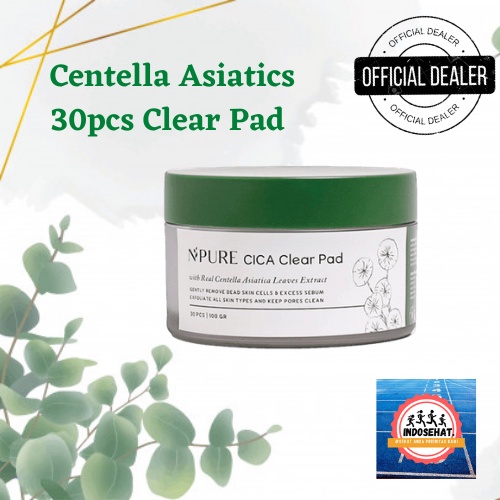 NPURE Cica Clear Pad - Kapas Perawatan Pembersih Pelembab Pencerah Eksfoliasi Sel Kulit Mati Wajah