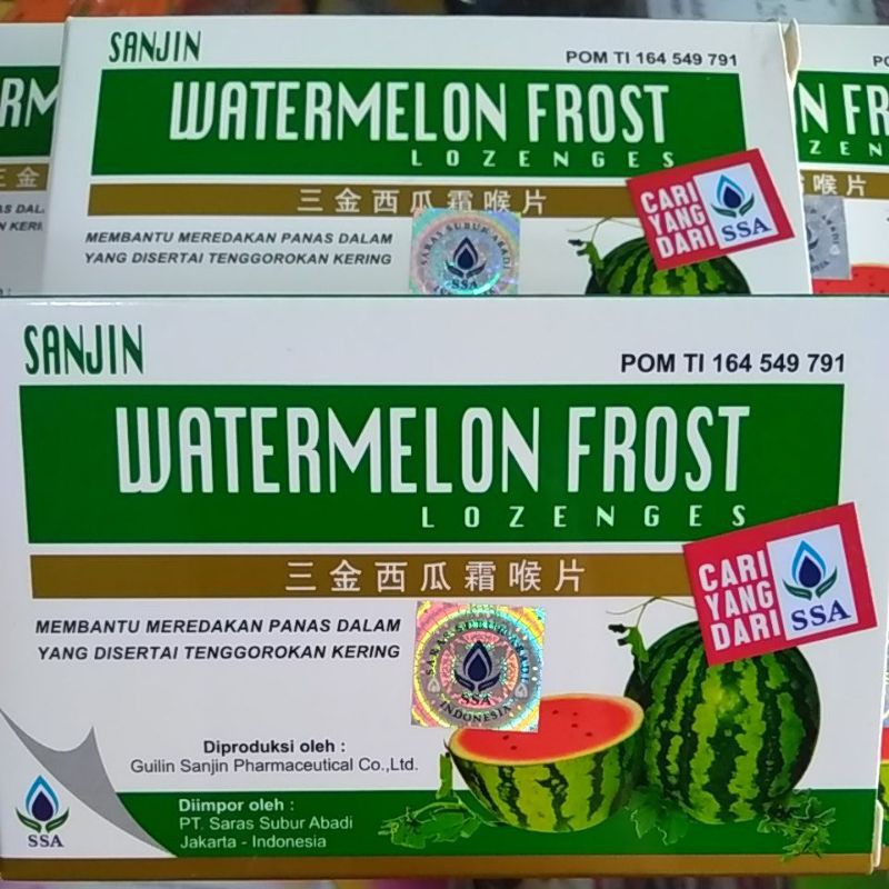 

Sanjin Watermelon Frost Lozenges / Permen tenggorokan / Permen batuk / Si Ka Song
